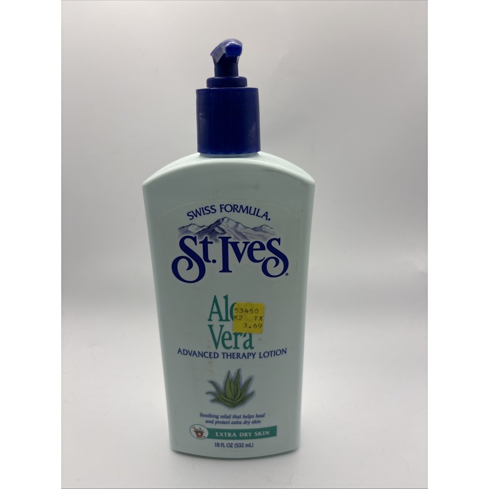 Vtg St. Ives Swiss Formula Aloe Vera Advanced Therapy Lotion 18 Oz Dry Skin NOS